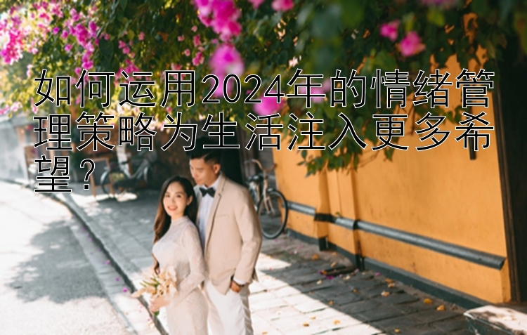 如何运用2024年的情绪管理策略为生活注入更多希望？