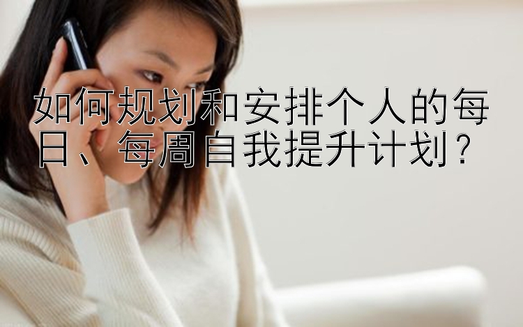 如何规划和安排个人的每日、每周自我提升计划？